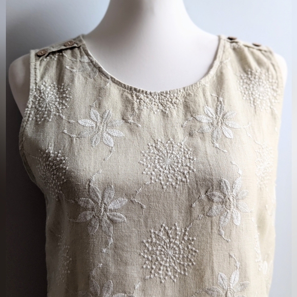 Terzo Millenio 100% Italian Linen Sleeveless Midi Dress Size Small - Picture 2 of 13